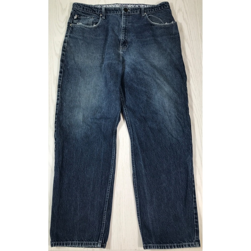 Vintage Polo Jeans Mens 40x32 Blue Baggy Hip Hop Wide Leg Relaxed Skater 90s